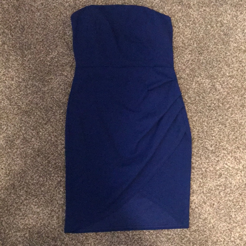 Charlotte Russe Asymmetrical Blue mini dress